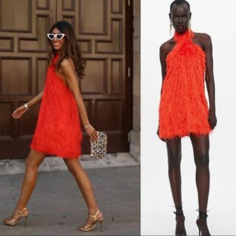 Zara Vibrant Orange Mini Dress